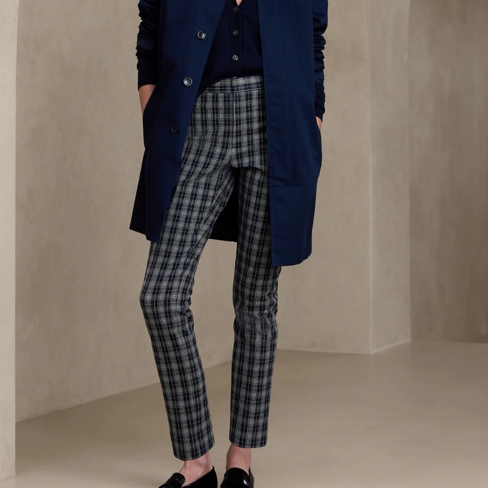 BANANA REPUBLIC PLAID SLOAN PANTS NEW!